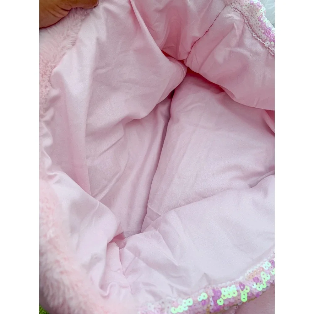 Kensie Home 22X52 Pink Plush Snuggle Mermaid Tail Throw Sleepover Cozy Pearls